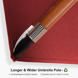 PURPLE LEAF Double Top 9 / 10 / 11 / 12 ft Square Aluminum Sun Umbrellas in Wood Color