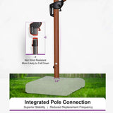 PURPLE LEAF Double Top 9 / 10 / 11 / 12 ft Square Aluminum Sun Umbrellas in Wood Color