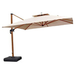 PURPLE LEAF Double Top 9 / 10 / 11 / 12 ft Square Aluminum Sun Umbrellas in Wood Color
