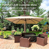 PURPLE LEAF UV50+ Fade Resistant Cantilever Umbrella, Patio Umbrellas with Base