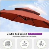 PURPLE LEAF Outdoor Garden Umbrella with Base, Cantilever Umbrellas in Wood Color