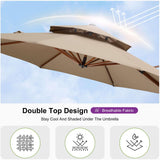 PURPLE LEAF Outdoor Garden Umbrella with Base, Cantilever Umbrellas in Wood Color