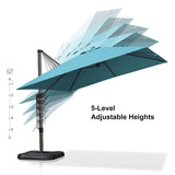 PURPLE LEAF Patio Outdoor Large Umbrella Square and Rectangular Cantilever Yard Sun Umbrellas