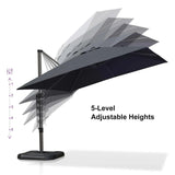 PURPLE LEAF Patio Outdoor Large Umbrella Square and Rectangular Cantilever Yard Sun Umbrellas