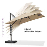 PURPLE LEAF Patio Outdoor Large Umbrella Square and Rectangular Cantilever Yard Sun Umbrellas