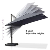 PURPLE LEAF Patio Outdoor Large Umbrella Square and Rectangular Cantilever Yard Sun Umbrellas