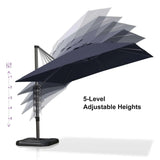 PURPLE LEAF Patio Outdoor Large Umbrella Square and Rectangular Cantilever Yard Sun Umbrellas