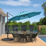 PURPLE LEAF Durable Patio Outdoor Umbrella Aluminum Round Cantilever Sun Yard Umbrellas For Pool, Deck