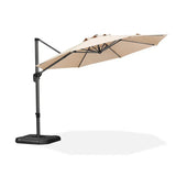 PURPLE LEAF Durable Patio Outdoor Umbrella Aluminum Round Cantilever Sun Yard Umbrellas For Pool, Deck