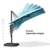 PURPLE LEAF Patio Outdoor Large Umbrella Square and Rectangular Cantilever Yard Sun Umbrellas