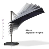 PURPLE LEAF Patio Outdoor Large Umbrella Square and Rectangular Cantilever Yard Sun Umbrellas