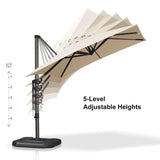 PURPLE LEAF Patio Outdoor Large Umbrella Square and Rectangular Cantilever Yard Sun Umbrellas
