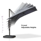 PURPLE LEAF Patio Outdoor Large Umbrella Square and Rectangular Cantilever Yard Sun Umbrellas