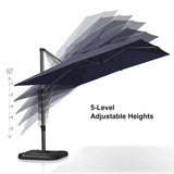 PURPLE LEAF Patio Outdoor Large Umbrella Square and Rectangular Cantilever Yard Sun Umbrellas