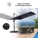 PURPLE LEAF Patio Outdoor Large Umbrella Square and Rectangular Cantilever Yard Sun Umbrellas