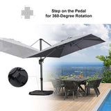 PURPLE LEAF Patio Outdoor Large Umbrella Square and Rectangular Cantilever Yard Sun Umbrellas