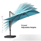 PURPLE LEAF Patio Outdoor Large Umbrella Square and Rectangular Cantilever Yard Sun Umbrellas