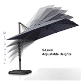 PURPLE LEAF Patio Outdoor Large Umbrella Square and Rectangular Cantilever Yard Sun Umbrellas