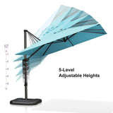 PURPLE LEAF Patio Outdoor Large Umbrella Square and Rectangular Cantilever Yard Sun Umbrellas