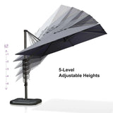 PURPLE LEAF Patio Outdoor Large Umbrella Square and Rectangular Cantilever Yard Sun Umbrellas