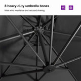 PURPLE LEAF Patio Outdoor Large Umbrella Square and Rectangular Cantilever Yard Sun Umbrellas