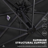 PURPLE LEAF Patio Outdoor Large Umbrella Square and Rectangular Cantilever Yard Sun Umbrellas
