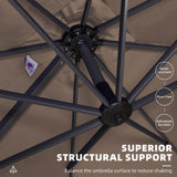 PURPLE LEAF Patio Outdoor Large Umbrella Square and Rectangular Cantilever Yard Sun Umbrellas