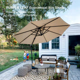 PURPLE LEAF Durable Patio Outdoor Umbrella Aluminum Round Cantilever Sun Yard Umbrellas For Pool, Deck
