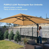 PURPLE LEAF Patio Outdoor Large Umbrella Square and Rectangular Cantilever Yard Sun Umbrellas