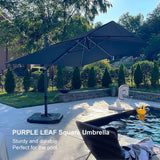 PURPLE LEAF Patio Outdoor Large Umbrella Square and Rectangular Cantilever Yard Sun Umbrellas