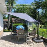 PURPLE LEAF Patio Outdoor Large Umbrella Square and Rectangular Cantilever Yard Sun Umbrellas