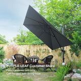 PURPLE LEAF Patio Outdoor Large Umbrella Square and Rectangular Cantilever Yard Sun Umbrellas