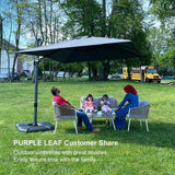 PURPLE LEAF Patio Outdoor Large Umbrella Square and Rectangular Cantilever Yard Sun Umbrellas