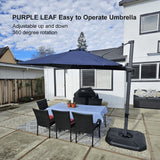 PURPLE LEAF Patio Outdoor Large Umbrella Square and Rectangular Cantilever Yard Sun Umbrellas