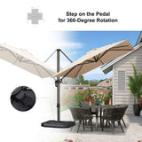 PURPLE LEAF Patio Outdoor Large Umbrella Square and Rectangular Cantilever Yard Sun Umbrellas