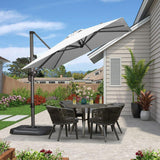 PURPLE LEAF Patio Outdoor Large Umbrella Square and Rectangular Cantilever Yard Sun Umbrellas