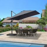 PURPLE LEAF Patio Outdoor Large Umbrella Square and Rectangular Cantilever Yard Sun Umbrellas