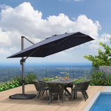PURPLE LEAF Patio Outdoor Large Umbrella Square and Rectangular Cantilever Yard Sun Umbrellas