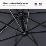 PURPLE LEAF Best Value Cantilever Patio Umbrella with Left-Right Tilt and 360° Swivel Outdoor Umbrellas