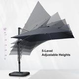PURPLE LEAF Best Value Cantilever Patio Umbrella with Left-Right Tilt and 360° Swivel Outdoor Umbrellas