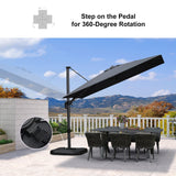 PURPLE LEAF Best Value Cantilever Patio Umbrella with Left-Right Tilt and 360° Swivel Outdoor Umbrellas