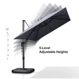 PURPLE LEAF Best Value Cantilever Patio Umbrella with Left-Right Tilt and 360° Swivel Outdoor Umbrellas