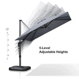 PURPLE LEAF Best Value Cantilever Patio Umbrella with Left-Right Tilt and 360° Swivel Outdoor Umbrellas