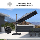 PURPLE LEAF Best Value Cantilever Patio Umbrella with Left-Right Tilt and 360° Swivel Outdoor Umbrellas