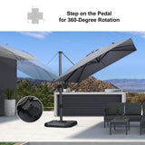 PURPLE LEAF Best Value Cantilever Patio Umbrella with Left-Right Tilt and 360° Swivel Outdoor Umbrellas