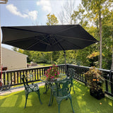 PURPLE LEAF Durable Patio Outdoor Umbrella Aluminum Round Cantilever Sun Yard Umbrellas For Pool, Deck