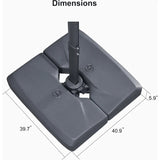 PURPLE LEAF UV Resistant Patio Umbrella with Base, Left-Right Tilt & 360° Swivel