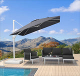 PURPLE LEAF Morden White Outdoor Umbrella Premium Aluminum Patio Cantilever Pool Sun Umbrellas