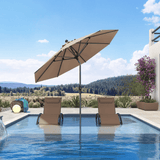 PURPLE LEAF Round Tiltable Patio Umbrella Poolside Porch Table Umbrella