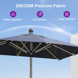 PURPLE LEAF Hailar Tilting Market Umbrella with Base Premium Outdoor Table Umbrella